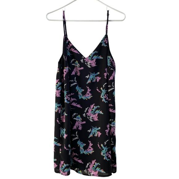 Black Printed Slip Dress Tank Dress Women's Medium - Picture 1 of 5
